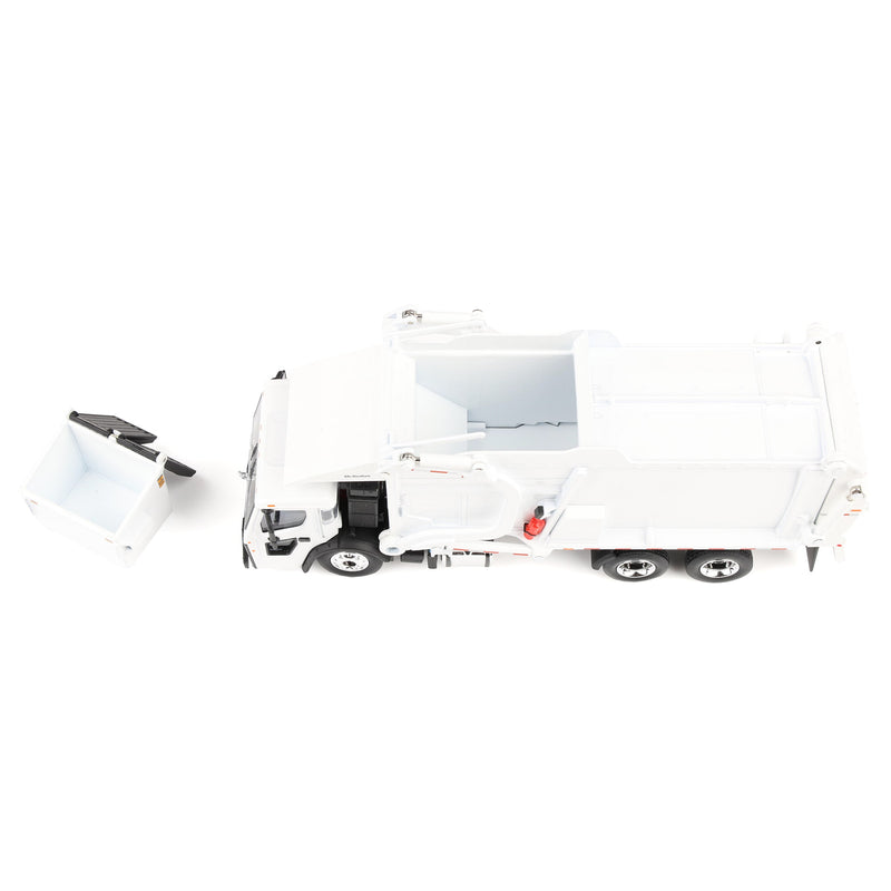 1/64 White Mack LR Truck with McNeilus Meridian FEL Refuse Body & Refuse Bin, DCP by First Gear