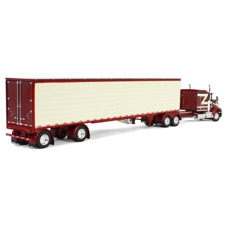 (B&D) 1/64 Candy Red/Ivory Kenworth T660 with Spread Axle Reefer Trailer, DCP by First Gear - Damaged Item