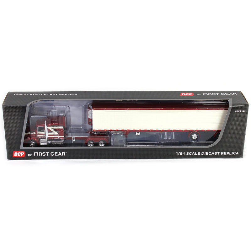 (B&D) 1/64 Candy Red/Ivory Kenworth T660 with Spread Axle Reefer Trailer, DCP by First Gear - Damaged Item