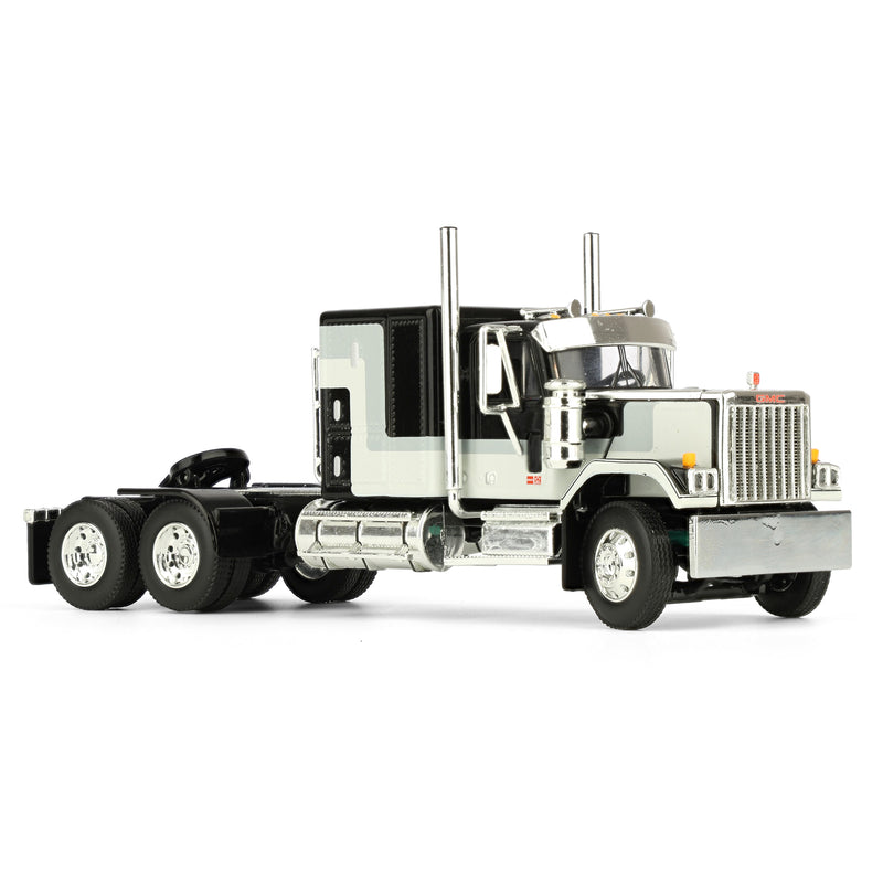 1/64 Black GMC General with 60in Flattop Sleeper & 40ft Vintage Reefer Trailer, DCP by First Gear