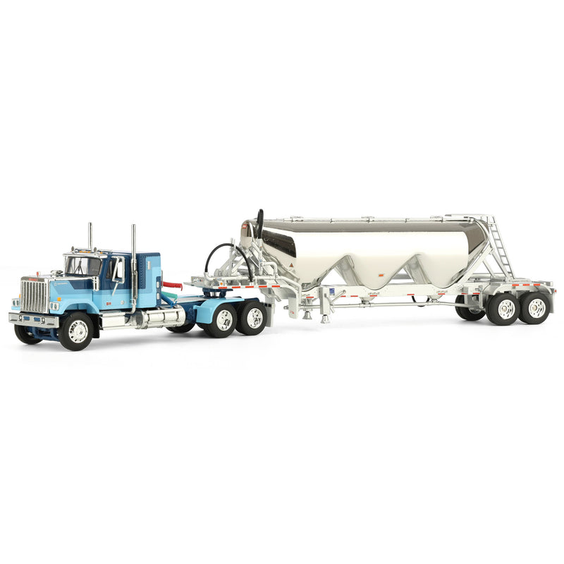 1/64 Blue GMC General with 34in Flattop Sleeper & Heil Pneumatic Tank Trailer, DCP by First Gear