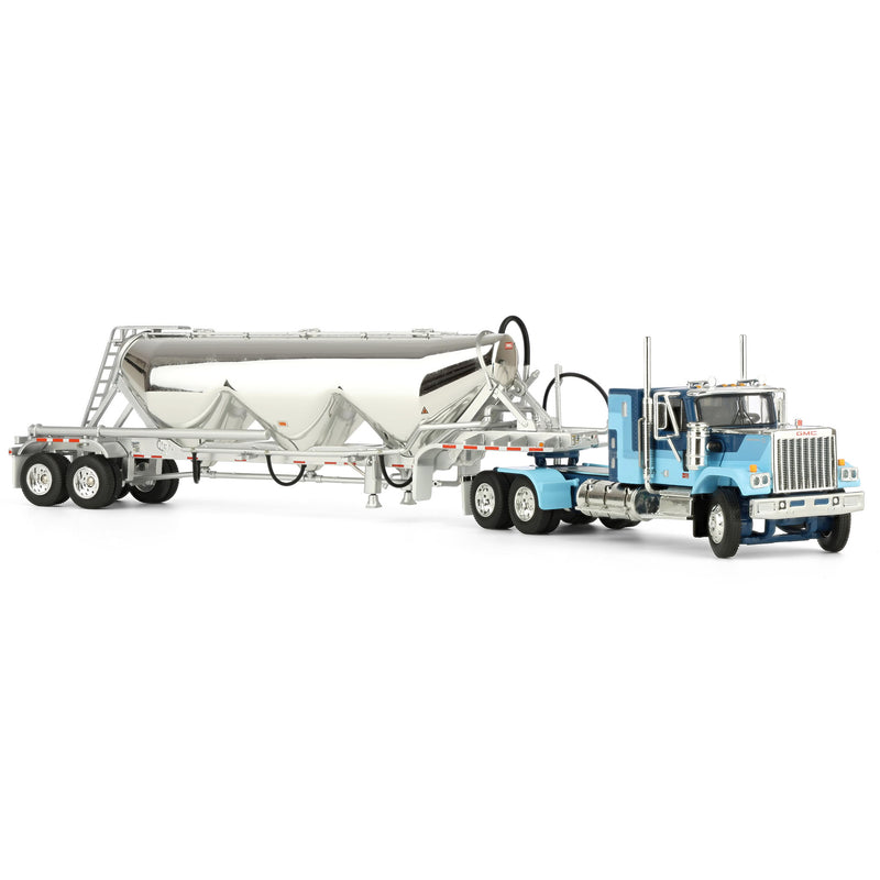 1/64 Blue GMC General with 34in Flattop Sleeper & Heil Pneumatic Tank Trailer, DCP by First Gear