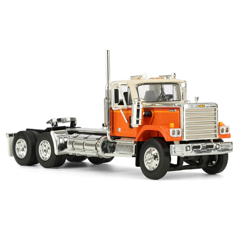 1/64 Orange Chevrolet Bison Day Cab with East End Dump Trailer, DCP by First Gear