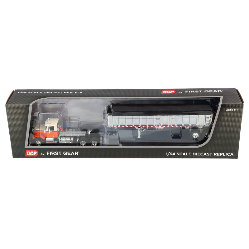 1/64 Orange Chevrolet Bison Day Cab with East End Dump Trailer, DCP by First Gear