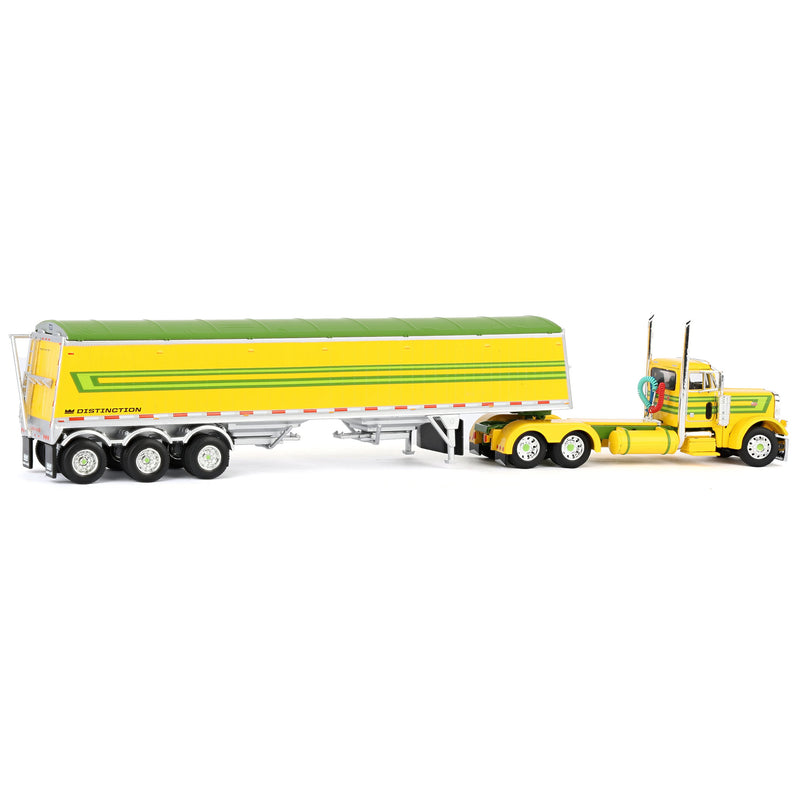 1/64 Yellow & Green Peterbilt 379 Day Cab with Lode King Grain Trailer, DCP by First Gear