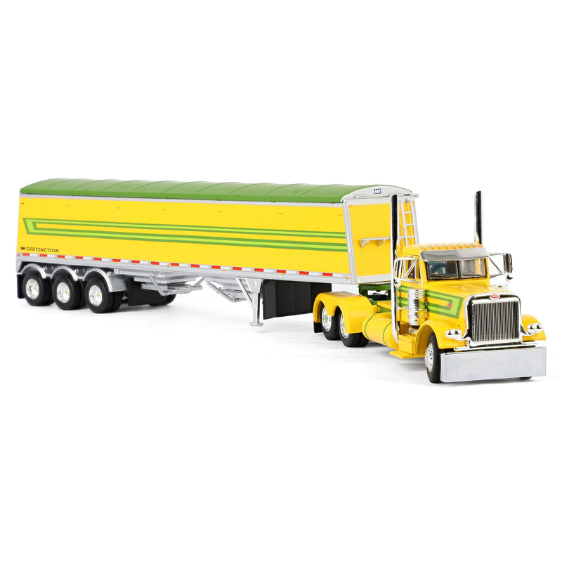 1/64 Yellow & Green Peterbilt 379 Day Cab with Lode King Grain Trailer, DCP by First Gear