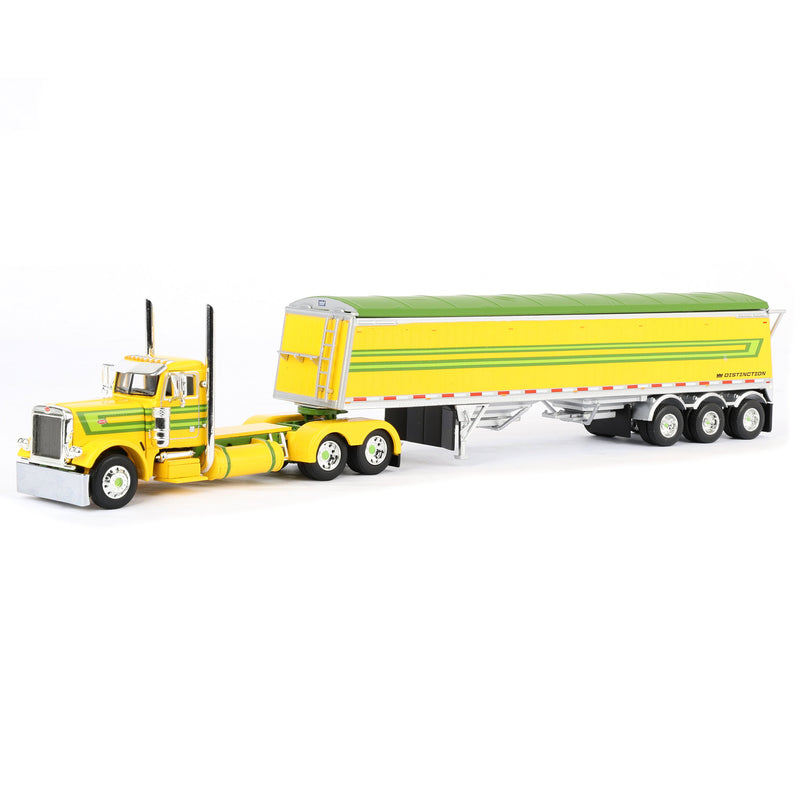 1/64 Yellow & Green Peterbilt 379 Day Cab with Lode King Grain Trailer, DCP by First Gear