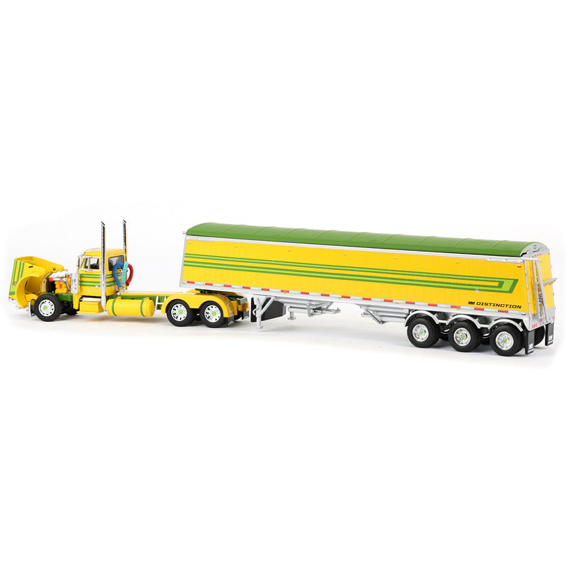 1/64 Yellow & Green Peterbilt 379 Day Cab with Lode King Grain Trailer, DCP by First Gear