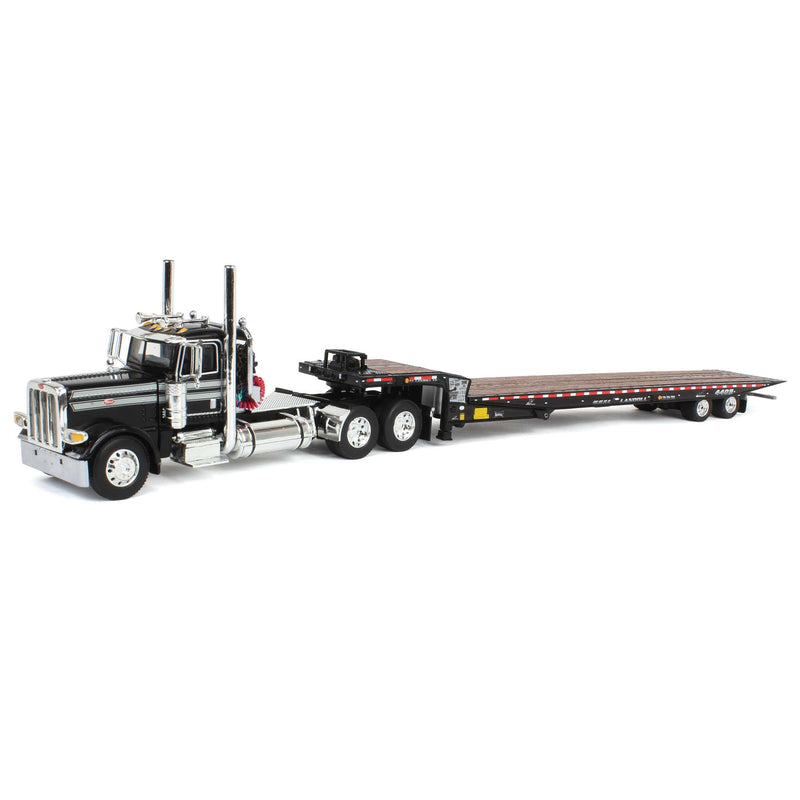 1/64 Black Peterbilt 389 with Landoll 440 Series Traveling Axle Trailer