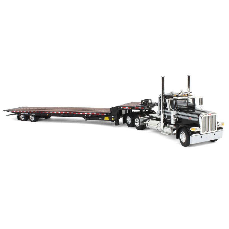 1/64 Black Peterbilt 389 with Landoll 440 Series Traveling Axle Trailer