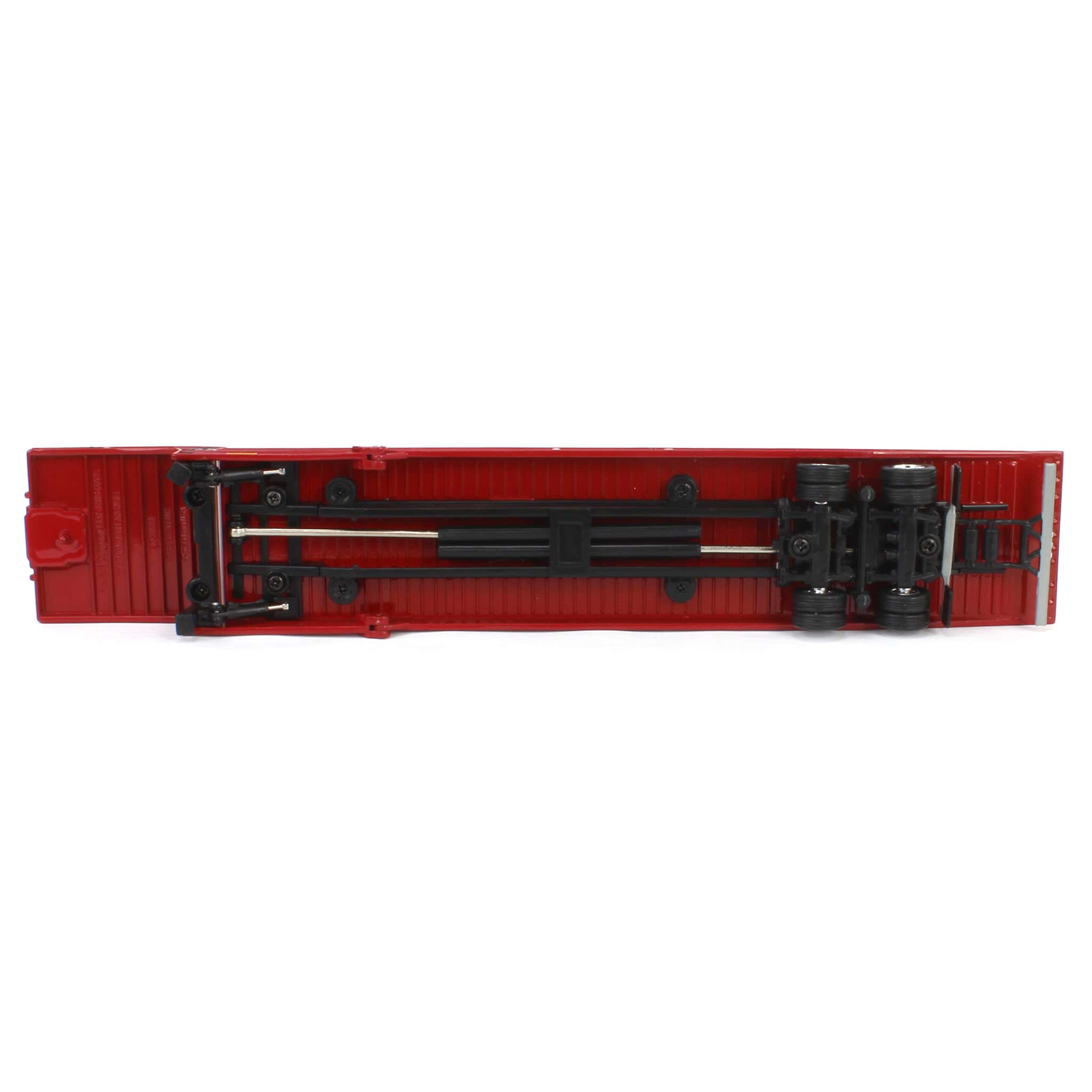 1/64 Red Peterbilt 389 with Landoll 440 Series Traveling Axle