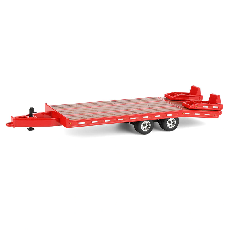 1/64 Beavertail Equipment Trailer (Red with Chrome Rims), DCP by First Gear