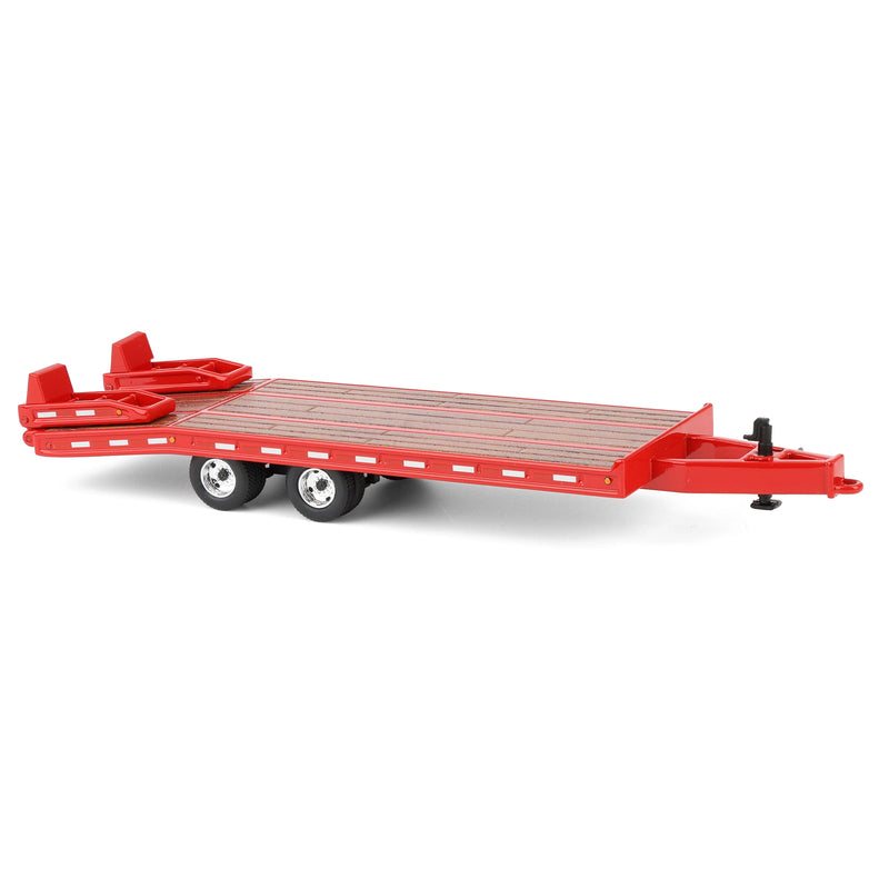 1/64 Beavertail Equipment Trailer (Red with Chrome Rims), DCP by First Gear