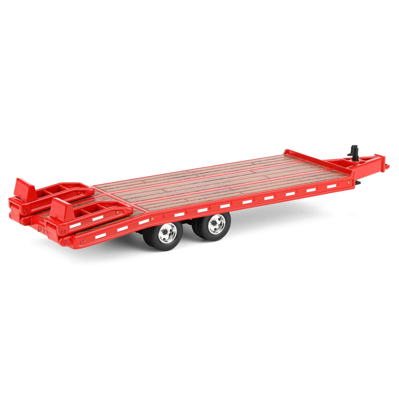1/64 Beavertail Equipment Trailer (Red with Chrome Rims), DCP by First Gear