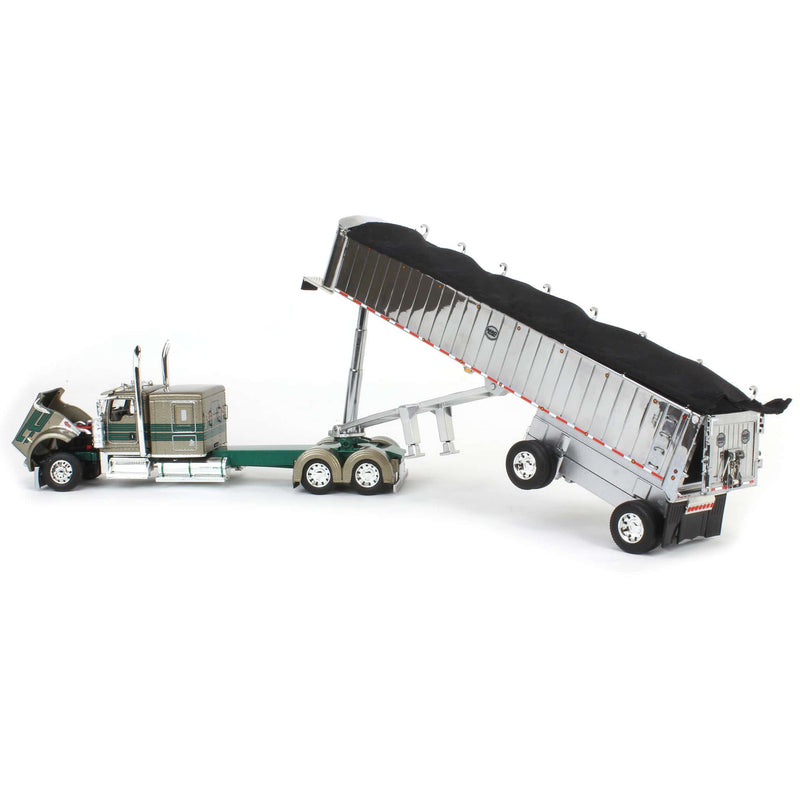 (B&D) 1/64 Kenworth W900L with MAC Dump Trailer, D&D Hauling & Excavating, DCP by First Gear - Damaged Item