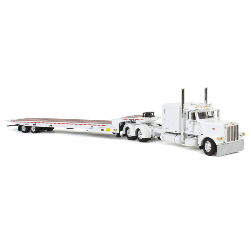 1/64 White Peterbilt 389 with Landoll 440B-50CA Traveling Axle Trailer, DCP by First Gear