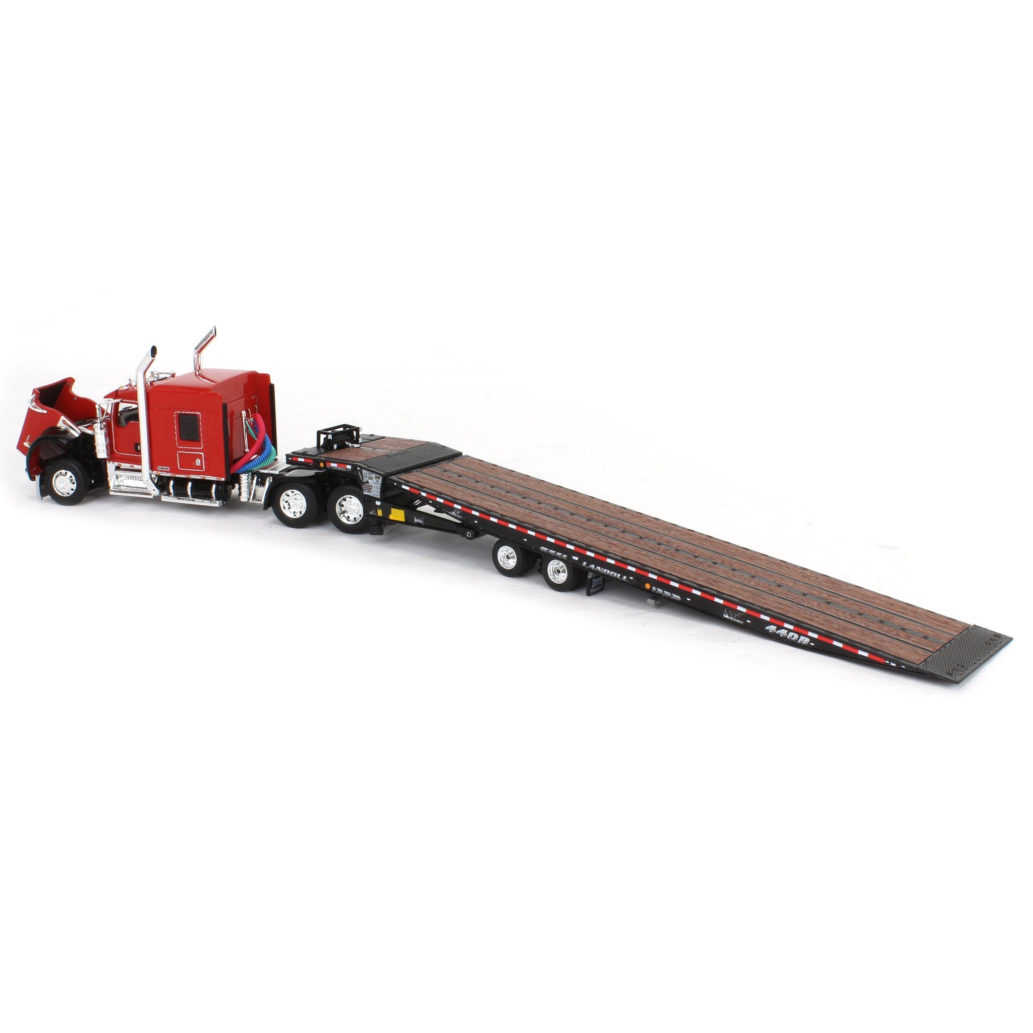 1/64 Red/Black Kenworth W900L with Landoll 440B-50CA Traveling