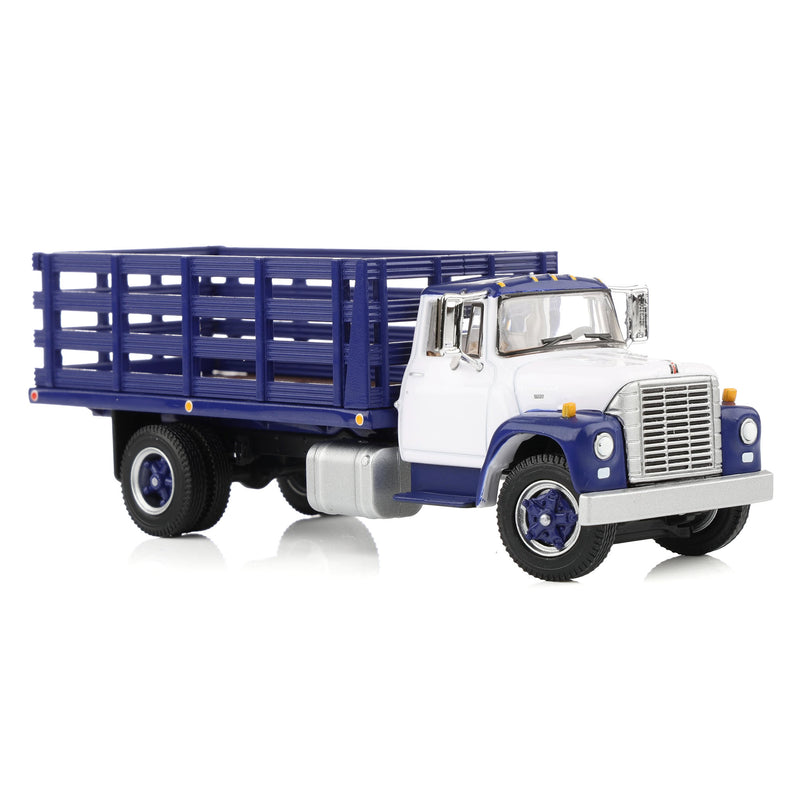 1/64 1970s International Loadstar Stake Truck, White/Navy Blue, DCP by First Gear