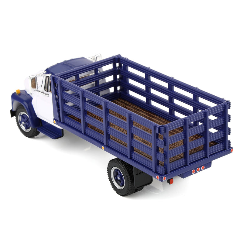 1/64 1970s International Loadstar Stake Truck, White/Navy Blue, DCP by First Gear