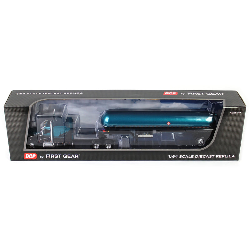 1/64 Kenworth W900L Semi with Mississippi LP Tanker, Turquoise & Black, DCP by First Gear