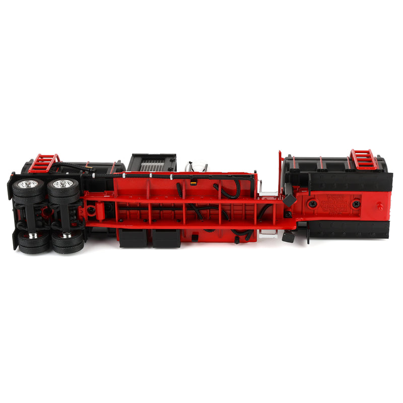 1/64 Peterbilt 379 Semi Truck with Sleeper Cab & DEMCO Liquid Tender Trailer, Black & Red, DCP by First Gear