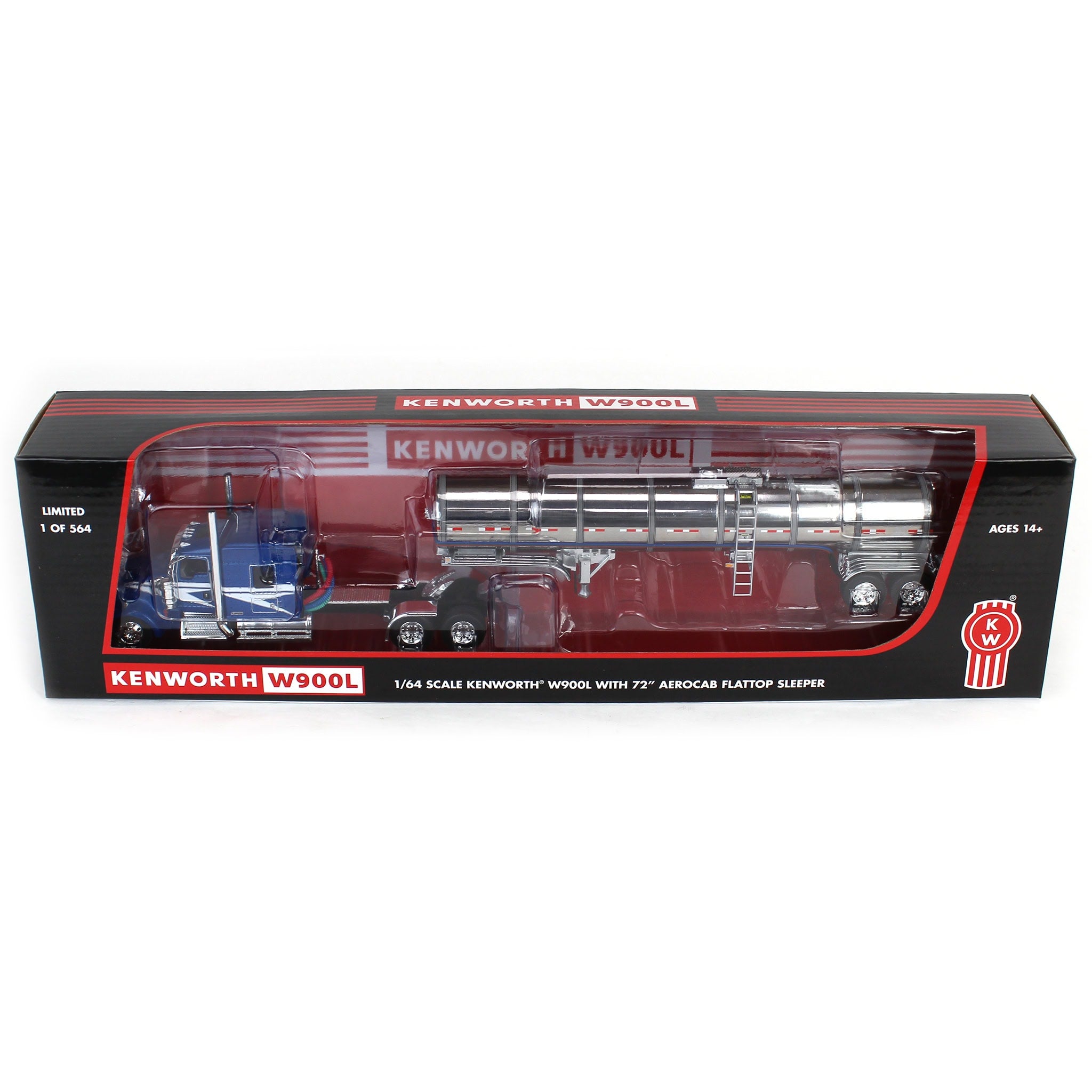 1/64 Kenworth W900L with 72in Aerocab Sleeper & Brenner Tanker