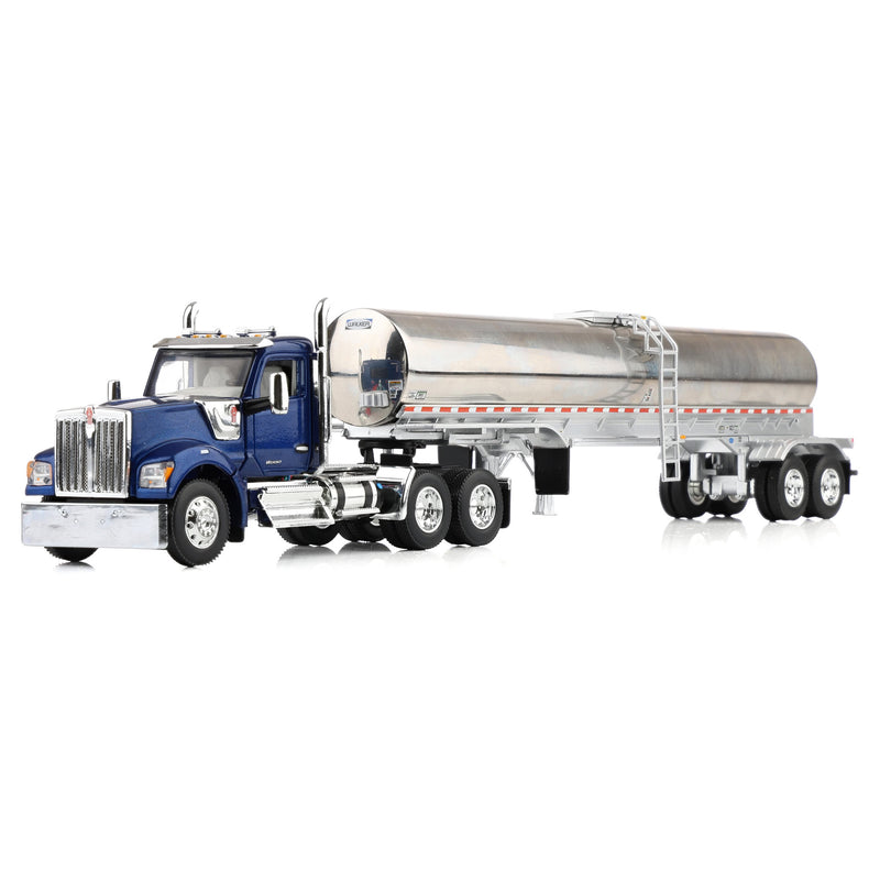 1/64 Kenworth W990 with Walker Milk Tank Trailer, Viper Blue, DCP by First Gear
