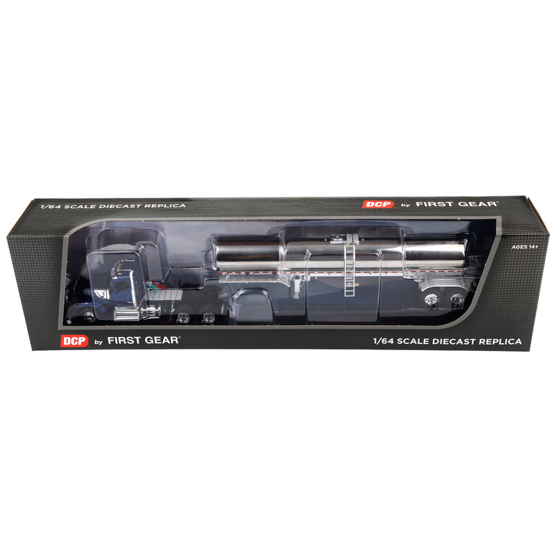 1/64 Kenworth W990 with Walker Milk Tank Trailer, Viper Blue, DCP by First Gear