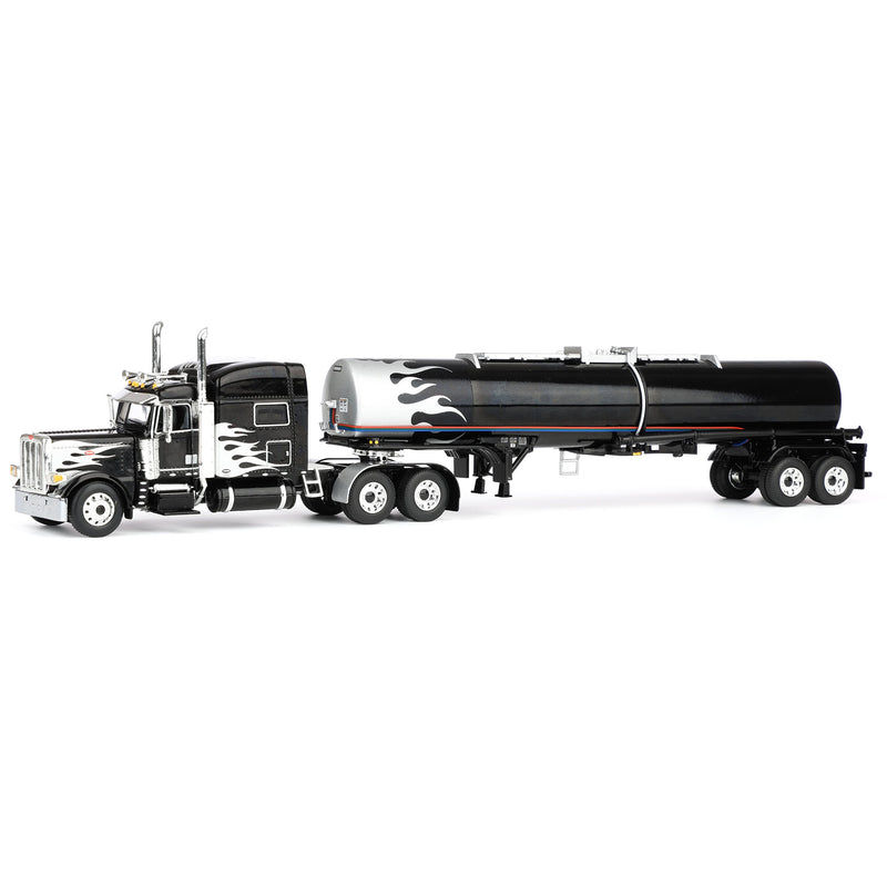1/64 Peterbilt 389 Semi Truck with Brenner Asphalt Tank Trailer, Silver Flame, DCP by First Gear