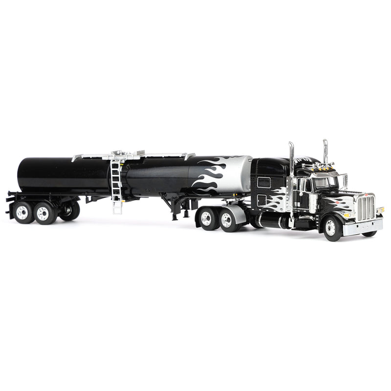 1/64 Peterbilt 389 Semi Truck with Brenner Asphalt Tank Trailer, Silver Flame, DCP by First Gear