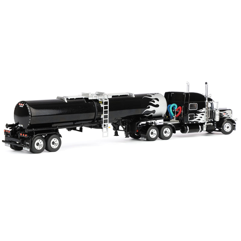 1/64 Peterbilt 389 Semi Truck with Brenner Asphalt Tank Trailer, Silver Flame, DCP by First Gear