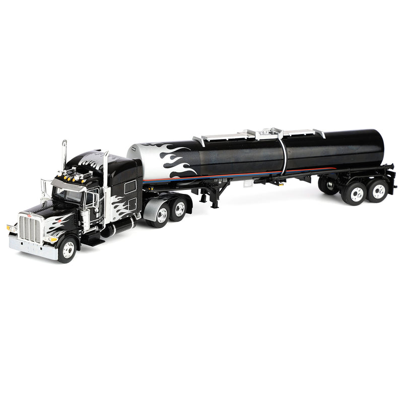 1/64 Peterbilt 389 Semi Truck with Brenner Asphalt Tank Trailer, Silver Flame, DCP by First Gear