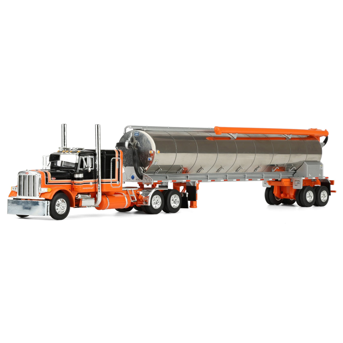1/64 Orange/Black Peterbilt 379 with 48in Flattop Sleeper
