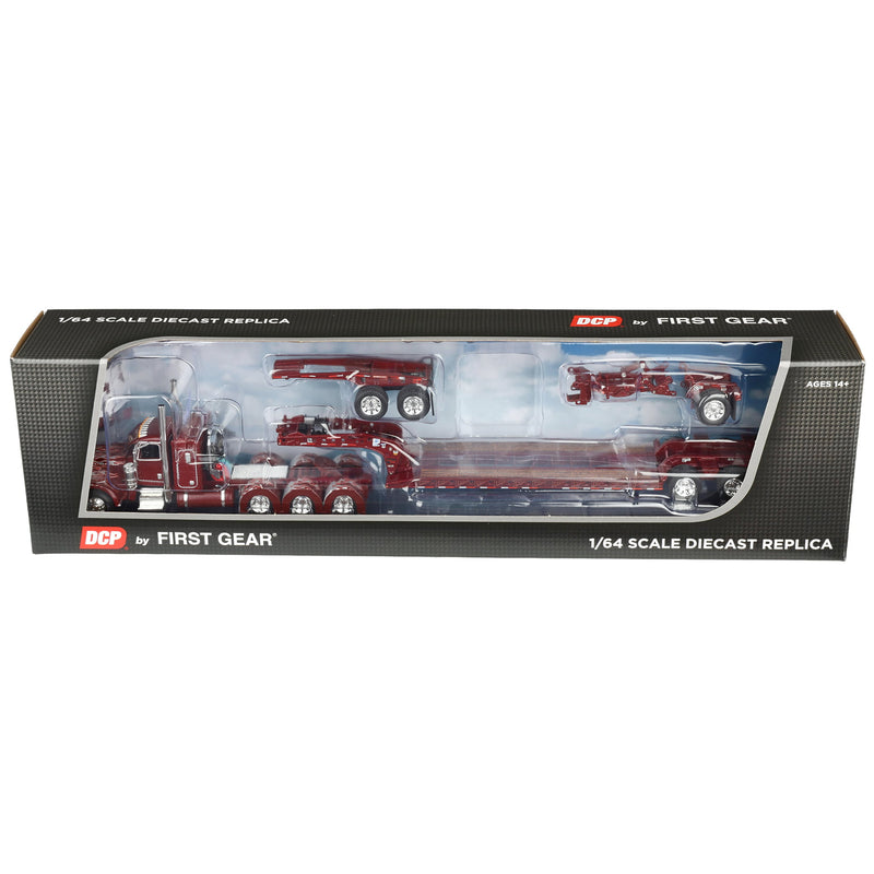 1/64 Peterbilt 389 36in Flattop Sleeper with Fontaine Magnitude Tri-Axle Lowboy Trailer & Jeep, DCP by First Gear