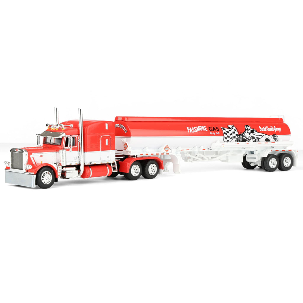 1/64 Peterbilt 389 Semi Truck with Heil Fuel Tank Trailer, Busted