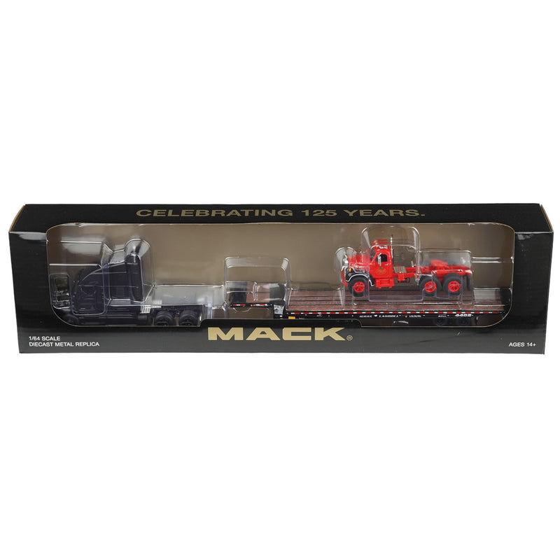1/64 Mack Anthem Semi with Landoll 440B-50CA Trailer & Mack B-61 Truck, Mack 125th Anniversary, DCP by First Gear