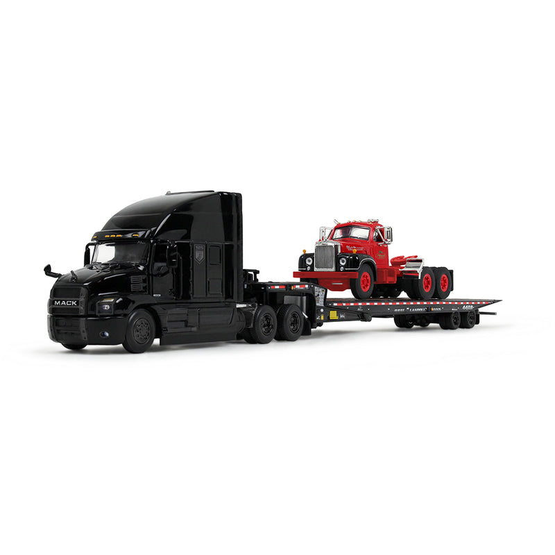 1/64 Mack Anthem Semi with Landoll 440B-50CA Trailer & Mack B-61 Truck, Mack 125th Anniversary, DCP by First Gear