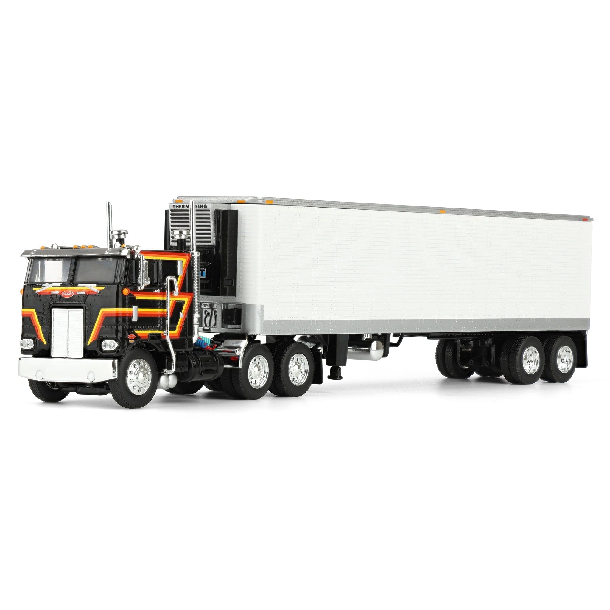 1/64 Black Peterbilt 352 COE 86in Sleeper with White 40ft Vintage
