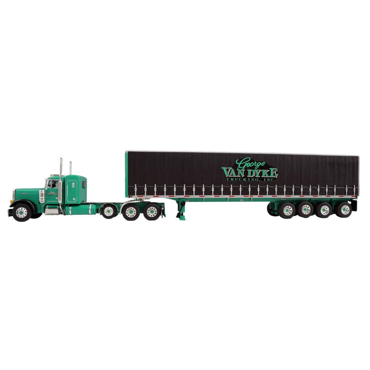 ミニカー DCP 1/64 Peterbilt 379 CoverWagon DCP 1/64 Peterbilt 379 Flattop With Covered Wagon Semi Truck Farm