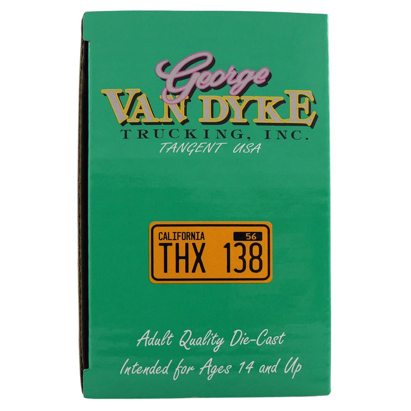 1/64 Green Peterbilt 379 Semi Truck with Van Dyke Trucking Curtain-Side Trailer, DCP by First Gear