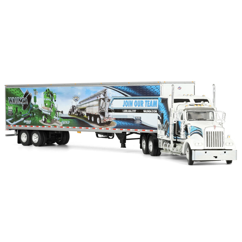 1/64 Kenworth W900L Semi Truck with 53ft Utility Trailer, Walinga Join Our Team, DCP by First Gear Dealer Exclusive