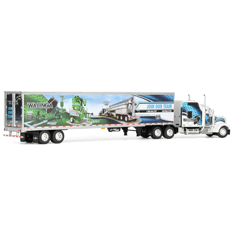 1/64 Kenworth W900L Semi Truck with 53ft Utility Trailer, Walinga Join Our Team, DCP by First Gear Dealer Exclusive