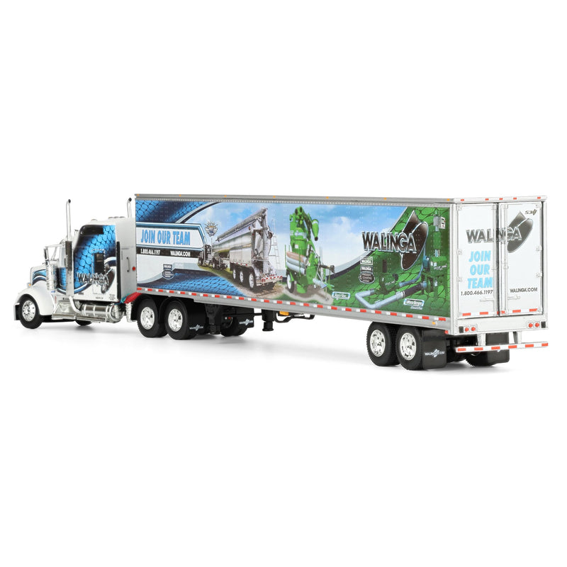 1/64 Kenworth W900L Semi Truck with 53ft Utility Trailer, Walinga Join Our Team, DCP by First Gear Dealer Exclusive