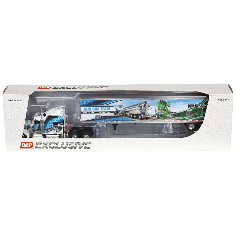 1/64 Kenworth W900L Semi Truck with 53ft Utility Trailer, Walinga Join Our Team, DCP by First Gear Dealer Exclusive