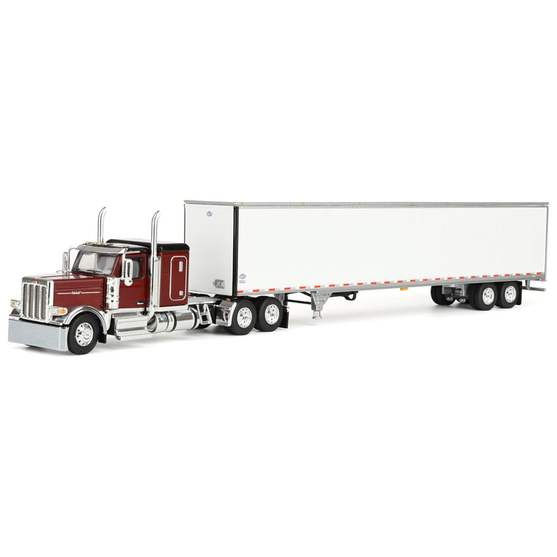 1/64 Peterbilt 589 Semi Truck with 58in Flattop Sleeper & 53ft Utility Trailer, Legendary Red, DCP by First Gear