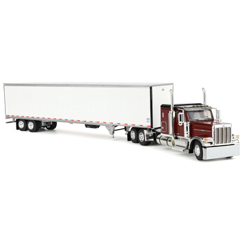 1/64 Peterbilt 589 Semi Truck with 58in Flattop Sleeper & 53ft Utility Trailer, Legendary Red, DCP by First Gear