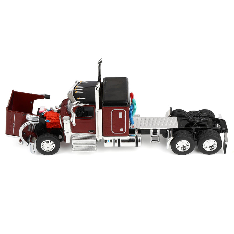 1/64 Peterbilt 589 Semi Truck with 58in Flattop Sleeper & 53ft Utility Trailer, Legendary Red, DCP by First Gear