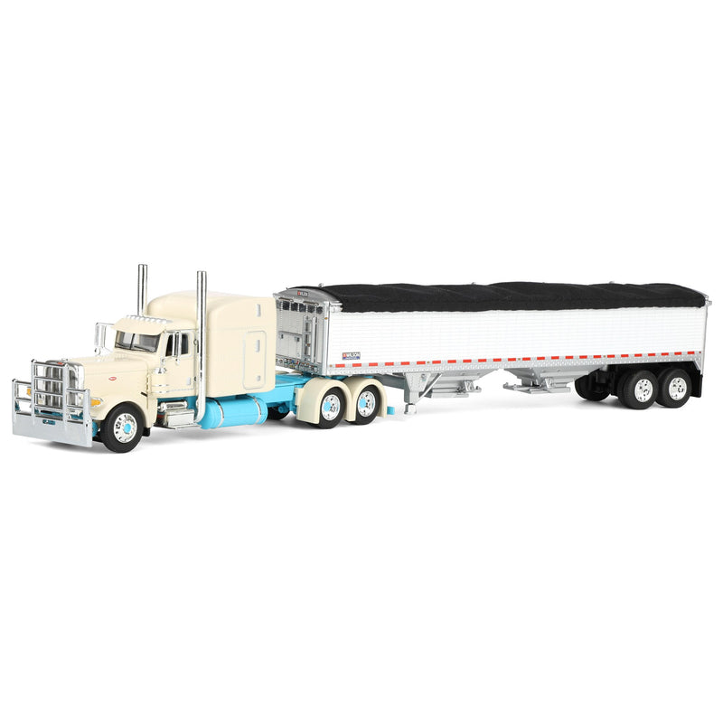 1/64 Peterbilt 389 Semi Truck with Wilson Pacesetter Grain Trailer, Capitola Trucking, DCP by First Gear Dealer Exclusive