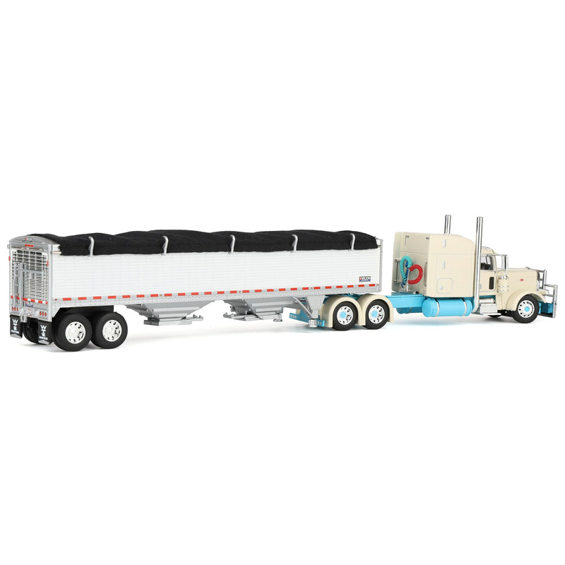 1/64 Peterbilt 389 Semi Truck with Wilson Pacesetter Grain Trailer, Capitola Trucking, DCP by First Gear Dealer Exclusive