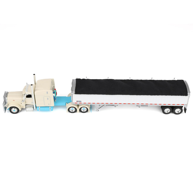 1/64 Peterbilt 389 Semi Truck with Wilson Pacesetter Grain Trailer, Capitola Trucking, DCP by First Gear Dealer Exclusive